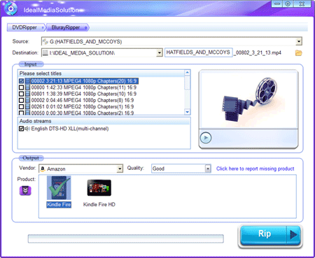 rip blu-ray to Kindle Fire